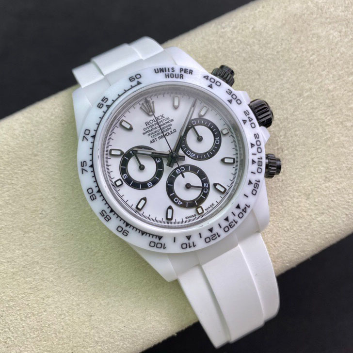 AET劳力士迪通拿陶瓷表壳白色改装款高仿复刻手表